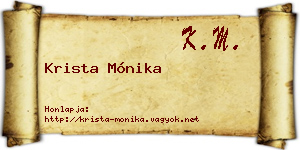 Krista Mónika névjegykártya